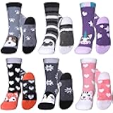 Kids Fuzzy Socks Boys Girls with Grips Non Slip Slipper Socks Cozy Fluffy Winter Warm Crew Socks 6 Pairs