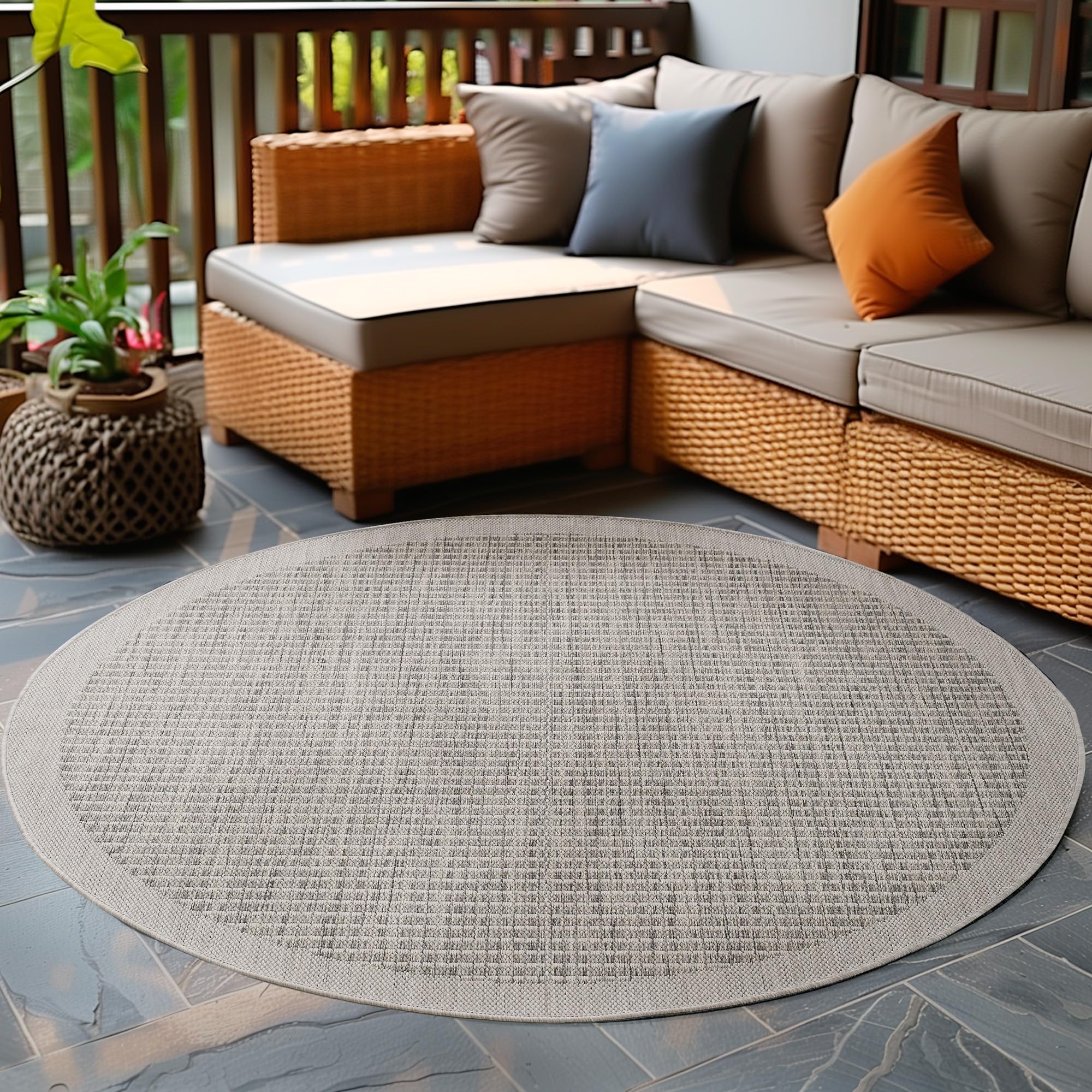 Carpetsale24 In- & Outdoor-Teppich Wetterfest Einfarbig Flachgewebe Küchenteppich Balkon Garten, Terrassen Teppich
