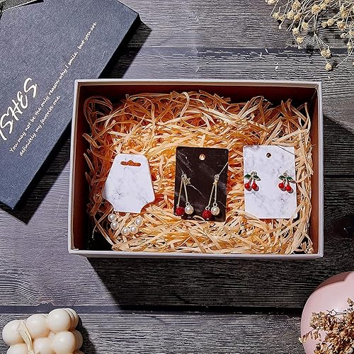 Miniatura 6 de Juego de 800 tarjetas para aretes, collares, joyas, soporte para aretes, 200 tarjetas de presentación de mármol, 200 bolsas autosellantes, 400