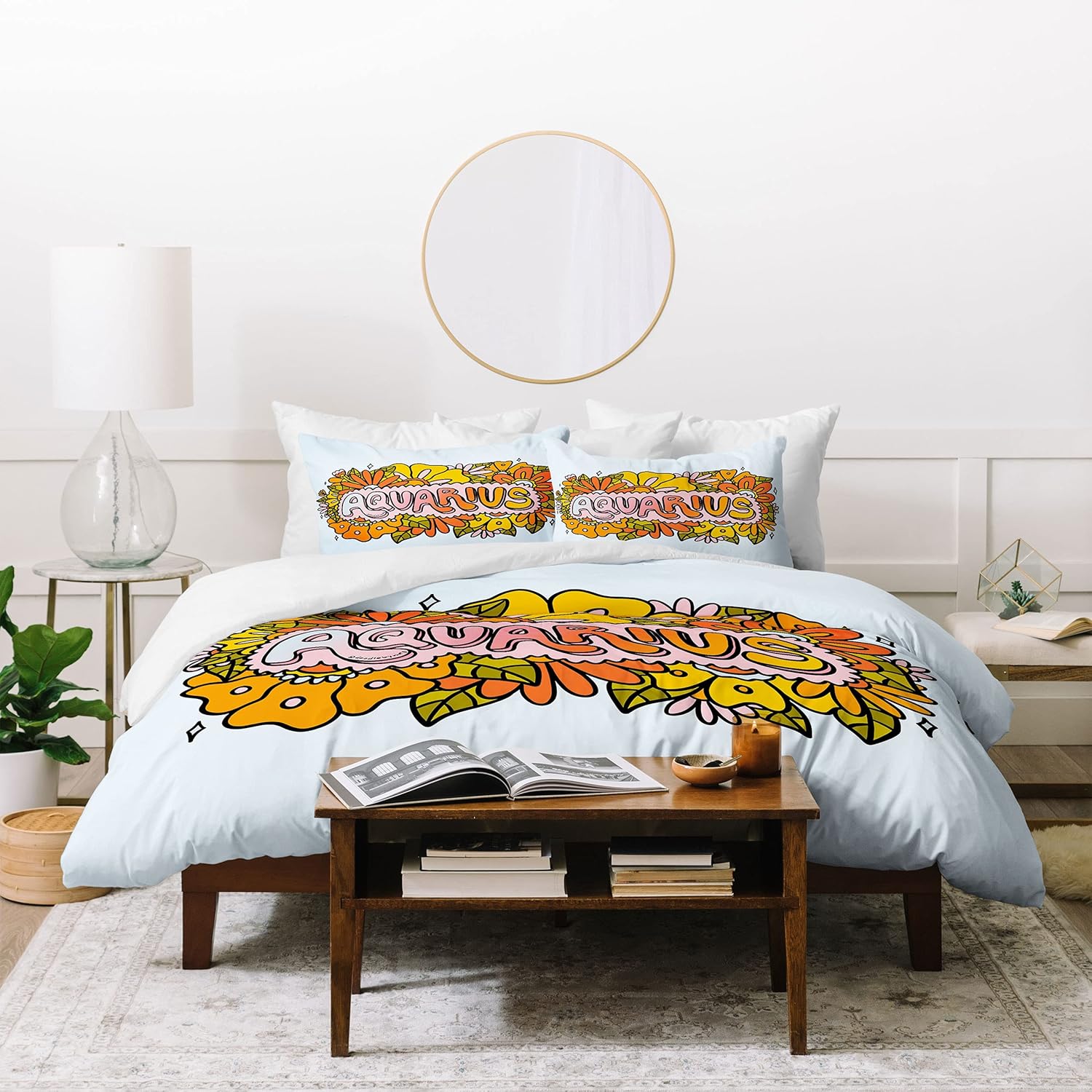 Society6 Doodle by Meg Aquarius Flowers Duvet Cover King