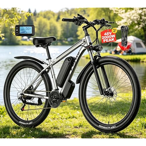 E·Bycco 29” Electric Bike for Adults, 48V 17.5AH, 2000W Peak Electric Mountain Bikes, 21-Speed Pedal Assist Ebikes, 36MPH 80 Miles Long Range Waterproof Commuter Electric Bicycle for Men