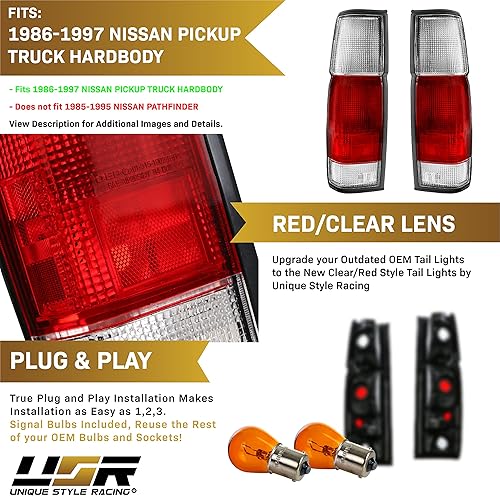 Miniatura 3 de USR 90-97 - Luces direccionales de cuerpo duro, juego de lámparas de señal de giro de parachoques de repuesto compatible con camioneta Nissan