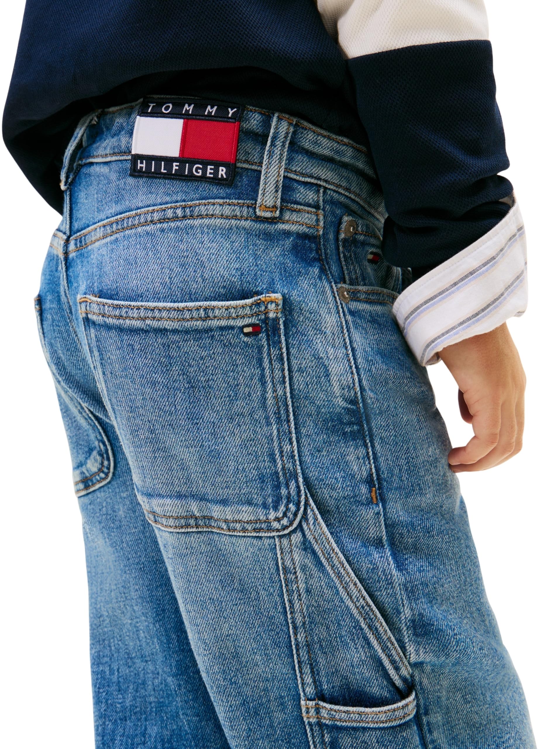 Tommy Hilfiger Jungen Locker Heritage Flag Baggy Worker Jeans Kb0kb10343