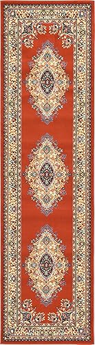 Vista 491 de Unique Loom Reza Collection- Alfombra, Polipropileno, Marrón Marrón/ marfil