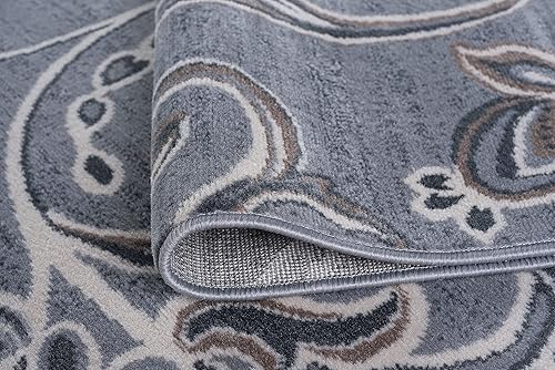 Vista 4 de Alfombra de pasillo gris de 2 x 10 pulgadas, alfombra de cocina, alfombra para entrada interior, entrada, pasarela, alfombra contemporánea Gris