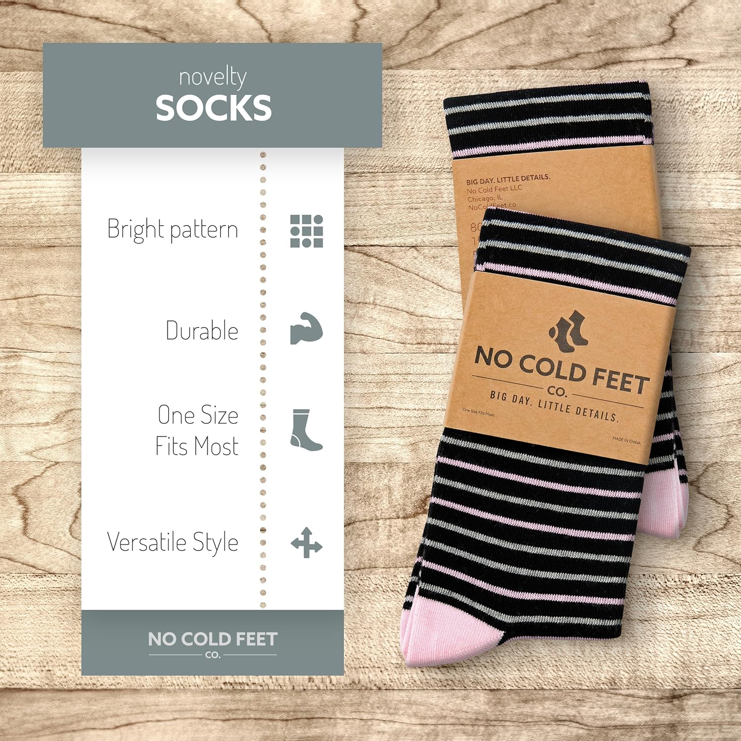 No Cold Feet Men’s Pink Dress Socks – Classic Soft Crew Dress Socks, All-Day Comfort for Work, Business or Weddings - Image 5