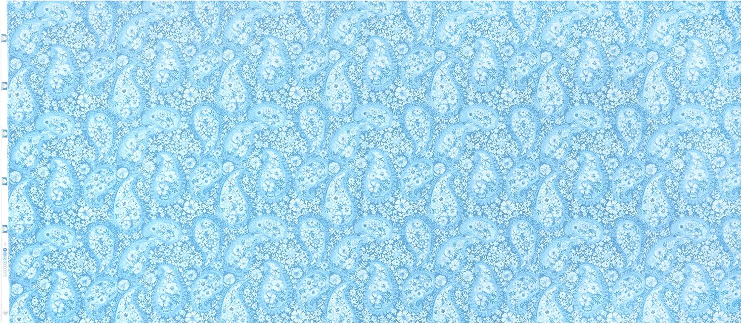 108" Wide Back Paisley Periwinkle, Fabric by the Yard