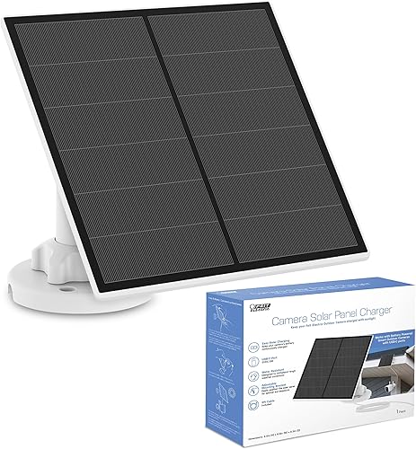 Feit Electric Panel solar de carga continua/SOL/CAM compatible con Feit Electric Smart Outdoor Camera CAM/WM/WiFi/BAT, cable de 9 pies, micro-USB,