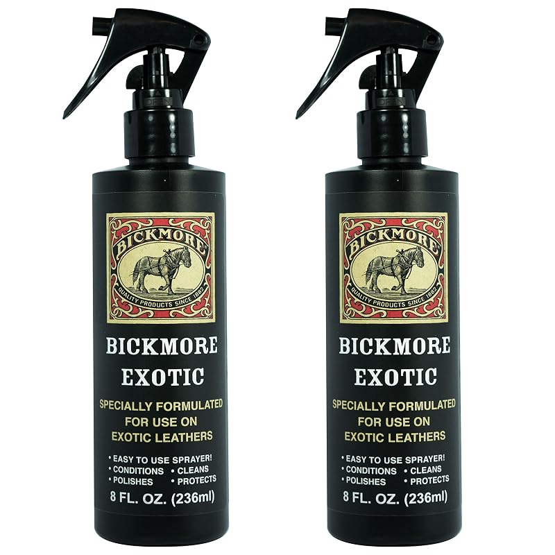 Bickmore Limpador e Condicionador para Couro Exótico e Peles de Répteis, Spray, 2 frascos de 240 mL, volume total de 473 mL