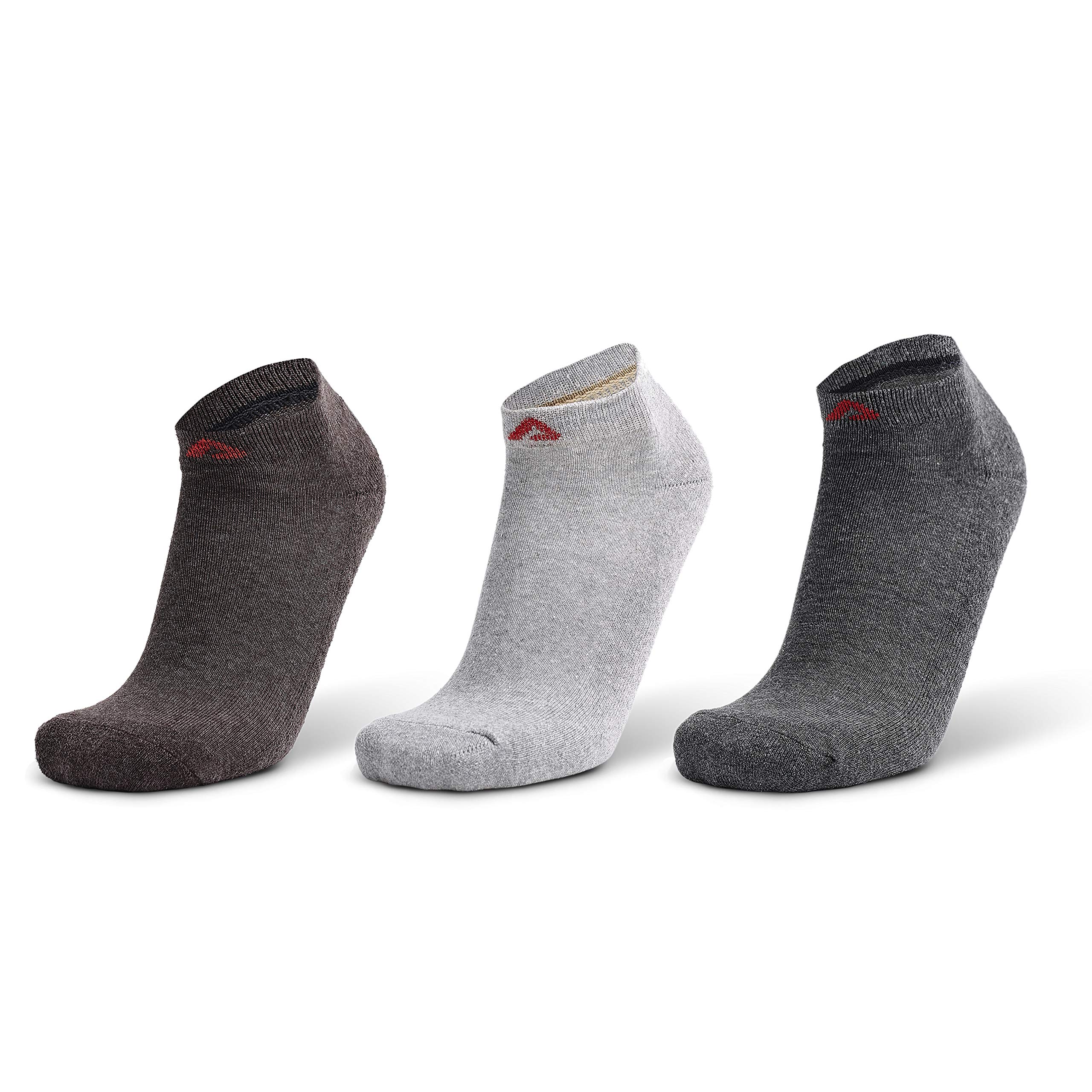 Men's Cotton Sole Terry Low Ankle Sports Socks, Pack of 3, FreeSize