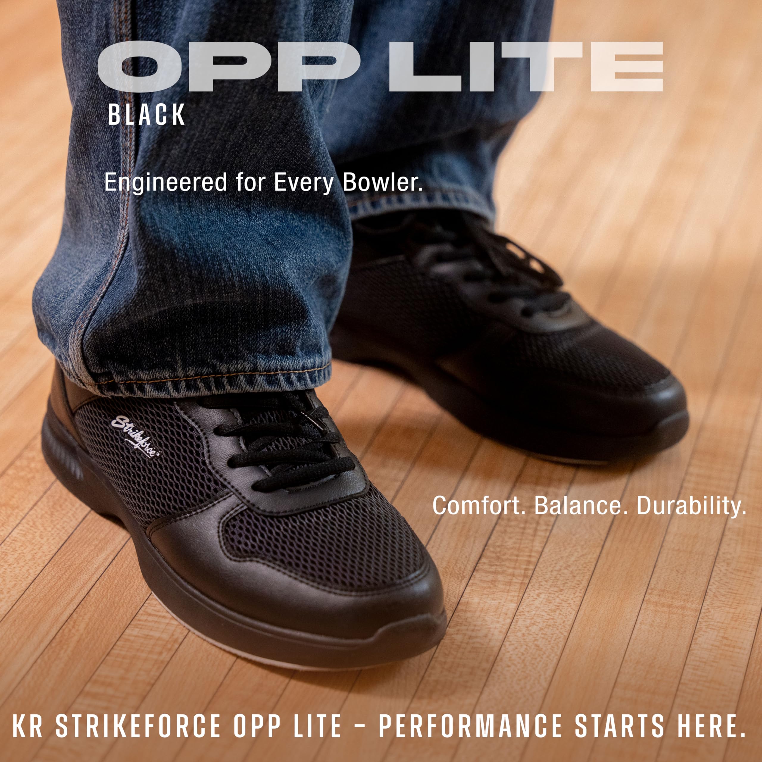 KR Strikeforce OPP Lite Black Athletic Bowlingschuh für Rechts- oder Linkshänder