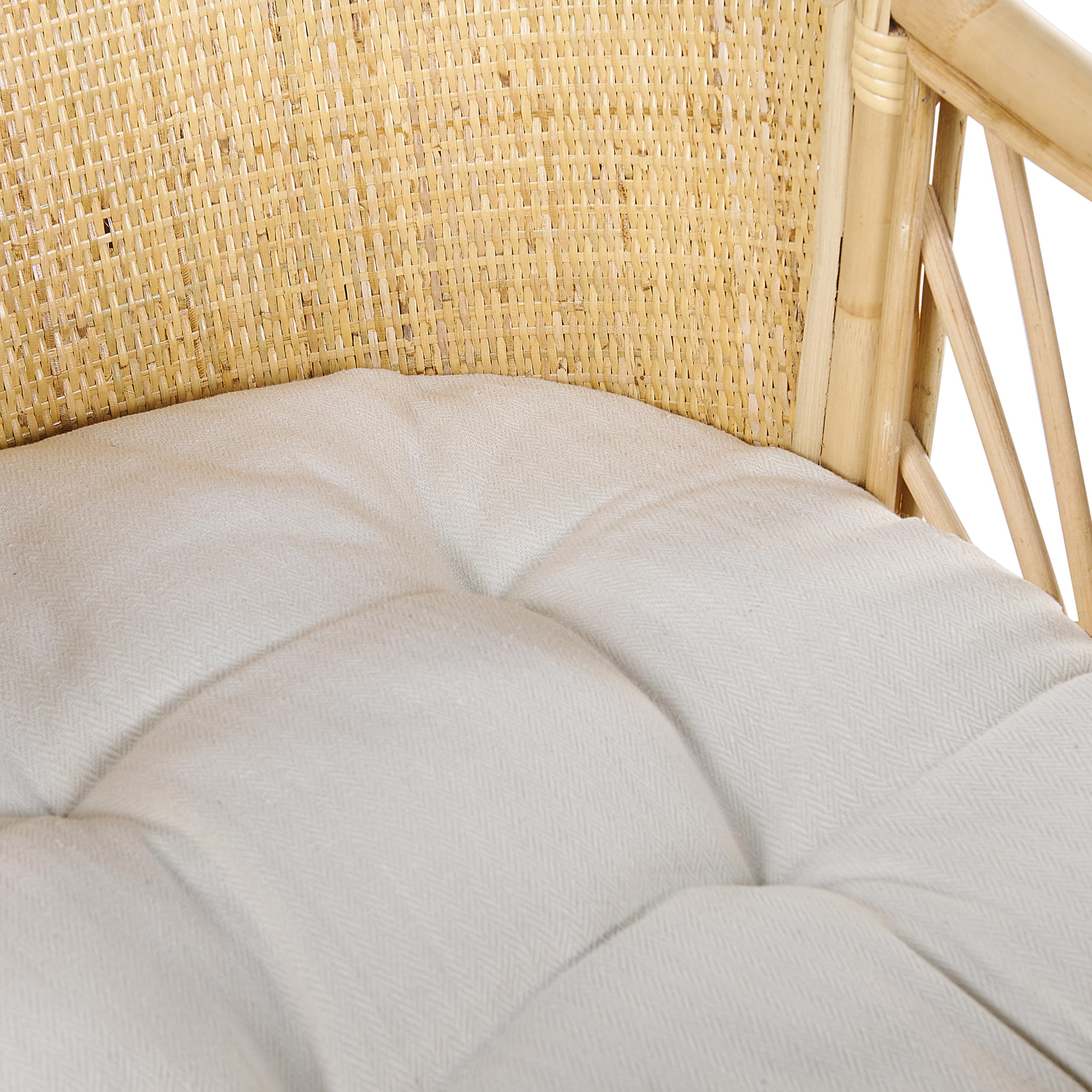 Beliani Berceau Moïse en Rotin Clair 50x70 cm avec Couffin en Polyester et Coton Naturel Lagrasse
