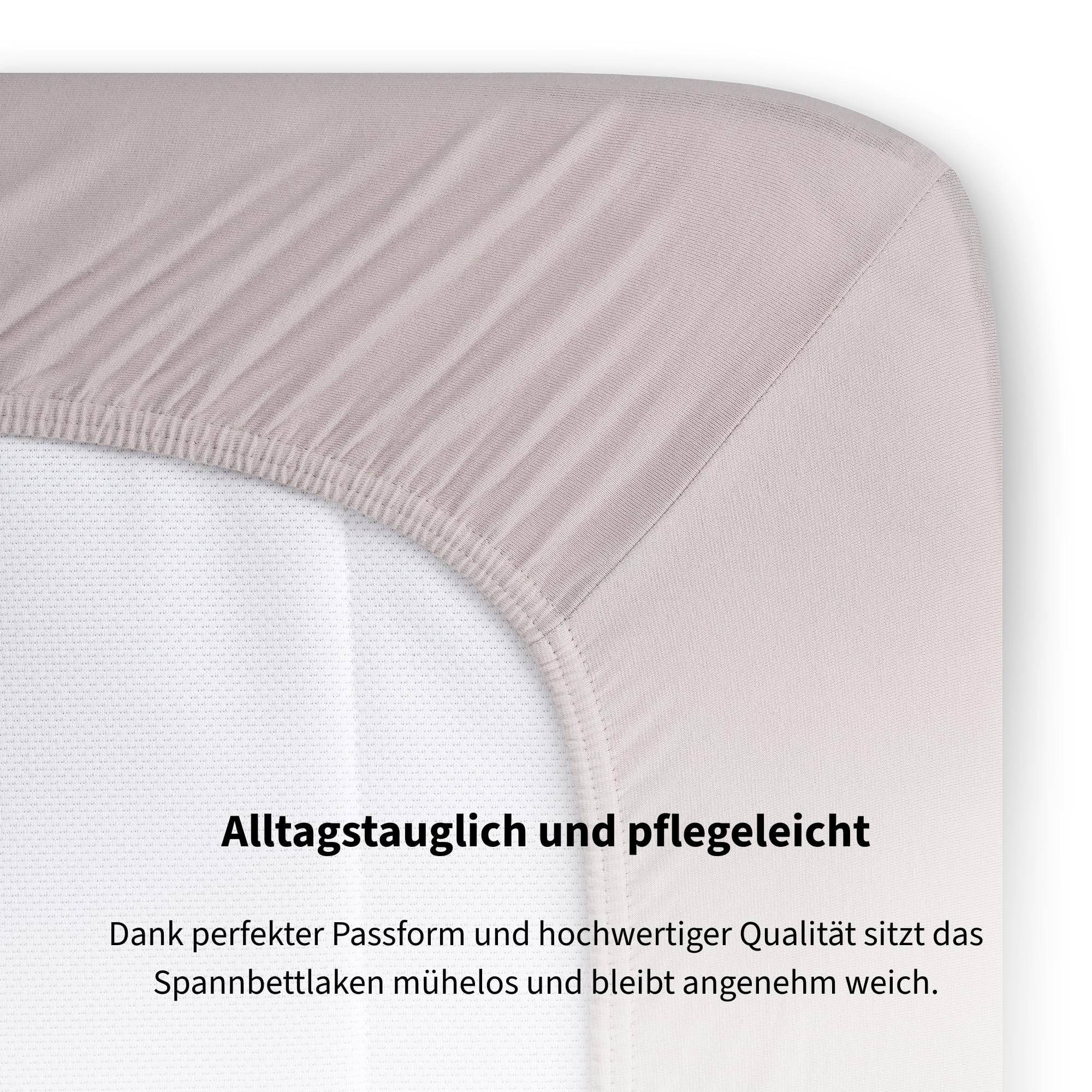 bugatti Spannbettlaken 180x200-200x200 cm- 97% Baumwolle und 3% Elasthan, Matratzenhöhe bis 25 cm, besonders weich & angenehm, Spannbetttuch beige