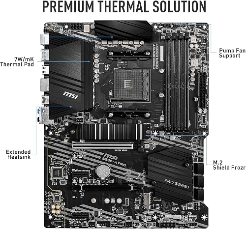 MSI B550-A PRO Motherboard ATX - Ryzen 3rd Gen, AM4, DDR4, PCIe4, M.2, HDMI - 2