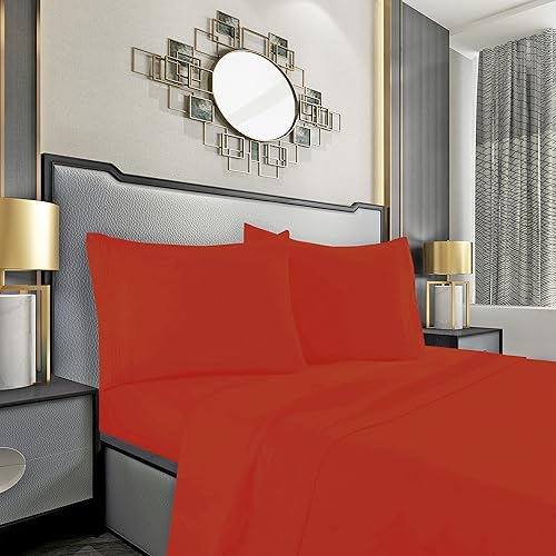 Mocassi Juego de sábanas tamaño Queen, sábanas y fundas de almohada de lujo para hotel de 1800 Premier, sábanas ultrasuaves, transpirables y