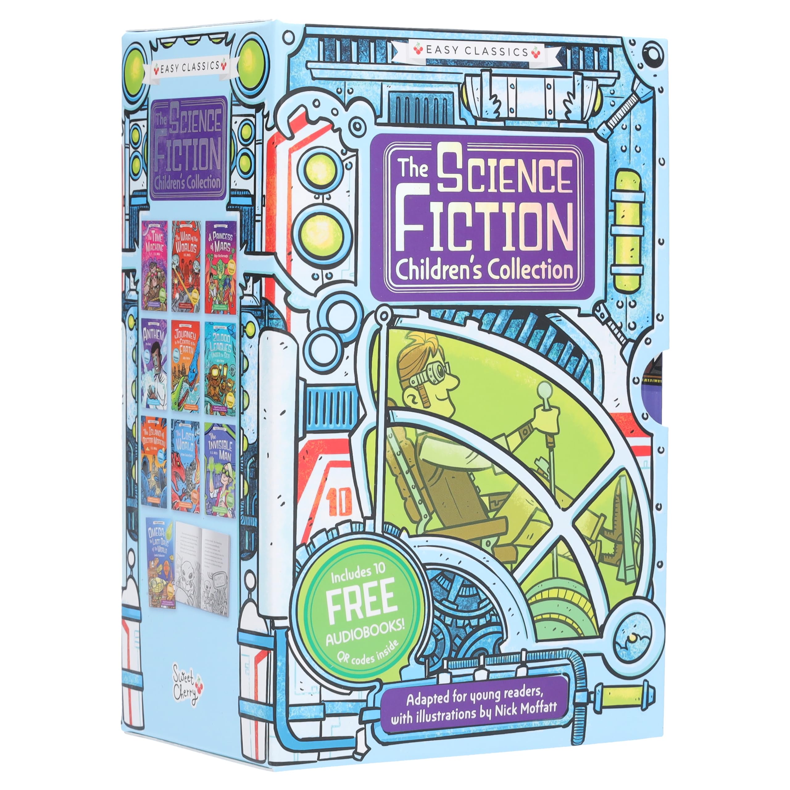 Sweet Cherry Publishing The Science Fiction Children's Classics Collection Illustrated 10 Book Box Set - Ages 7-9 - Paperback