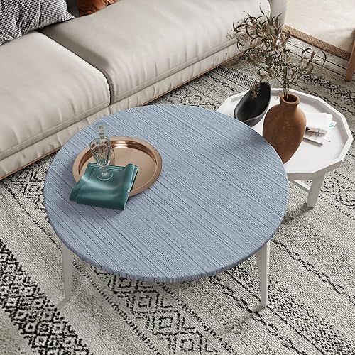 Miniatura 7 de CRE8TIVE Papel tapiz de 24 x 118 pulgadas de ancho, color azul claro, para despegar y pegar, papel tapiz texturizado de lino extraíble,