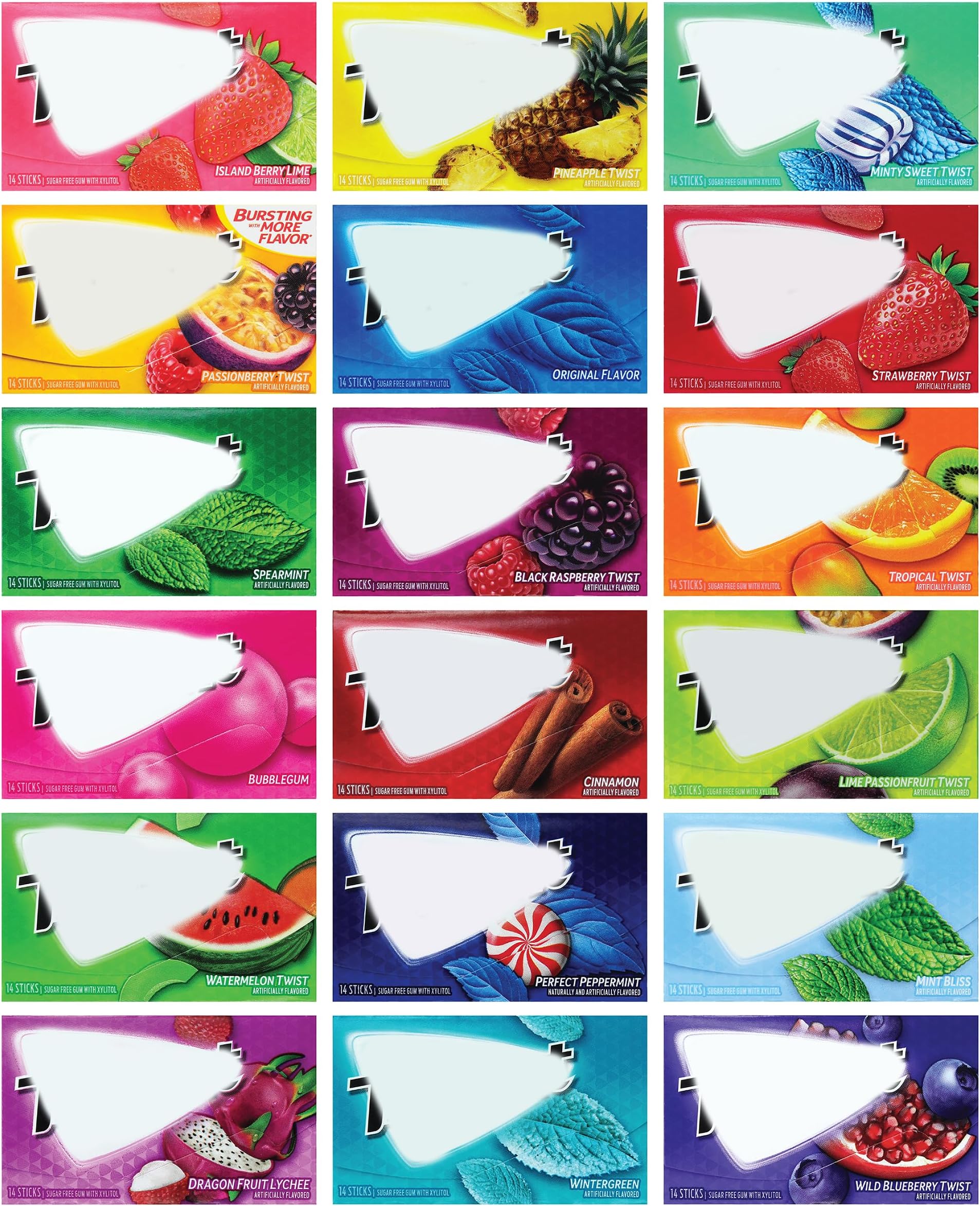 Niro Trident Chewing Gum Sampler Gum Variety Pack | Sugar-Free | Assorted Flavor (10 Pack) Receive 10 out of the 18 flavors - Assorted Flavors