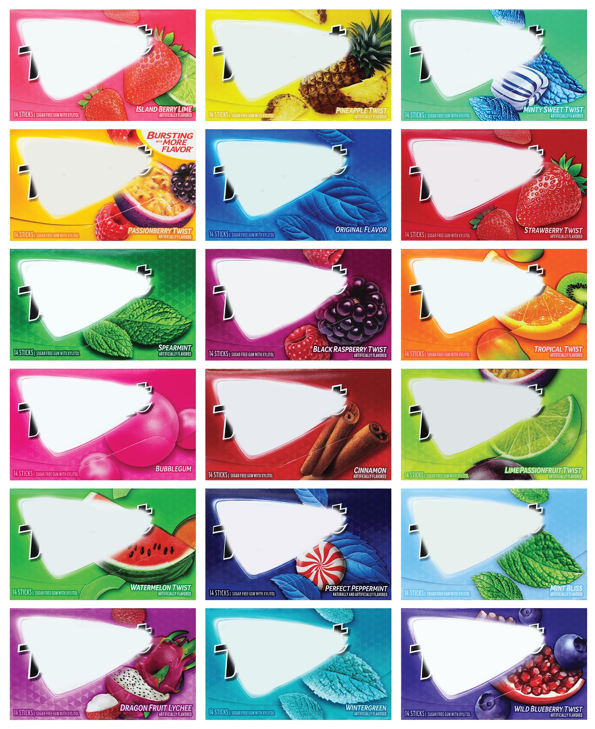 Niro Trident Chewing Gum Sampler Gum Variety Pack | Sugar-Free | Assorted Flavor (10 Pack) Receive 10 out of the 18 flavors - Assorted Flavors