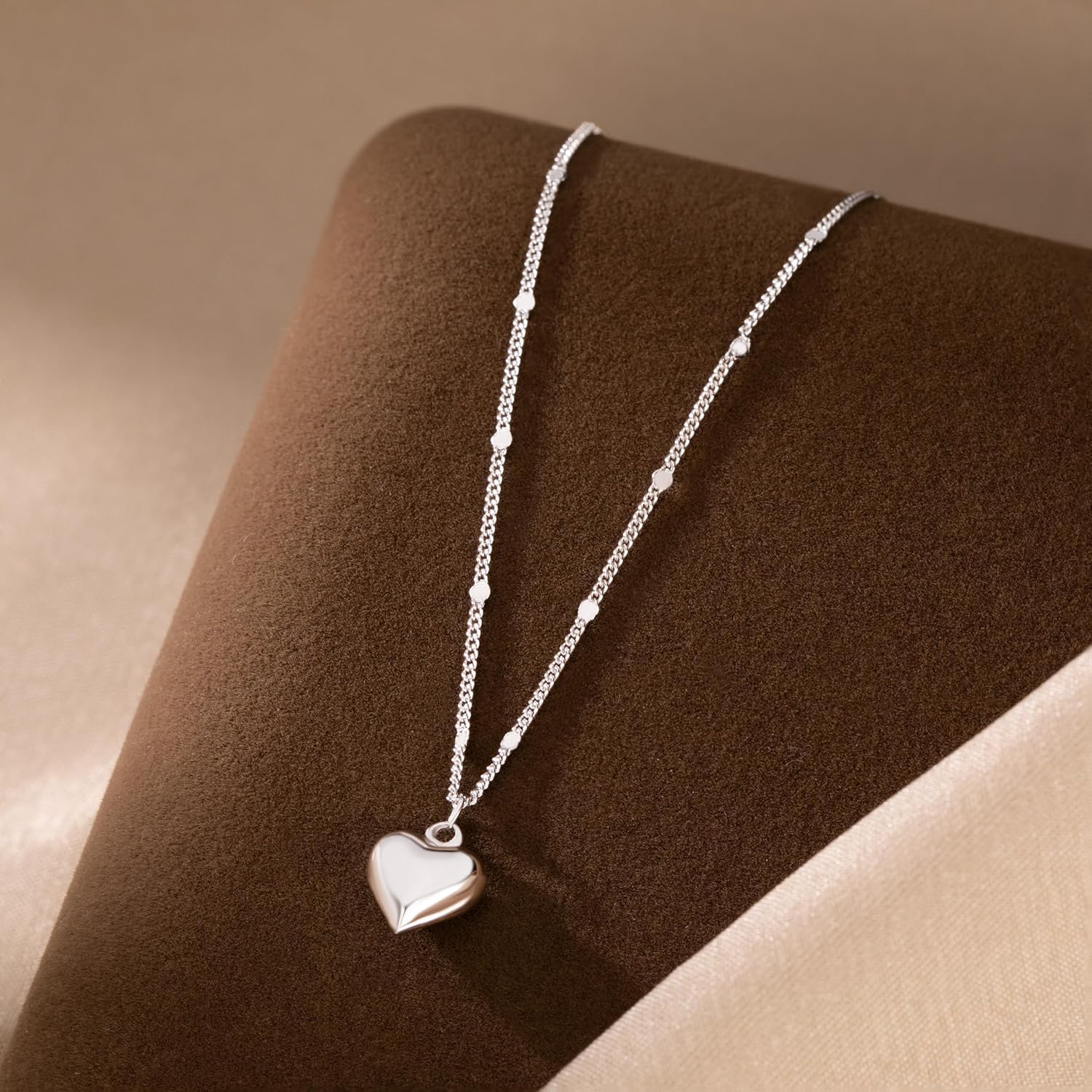 SLUYNZ Solid 925 Sterling Silver Love Heart Choker Necklace for Women Teens Simple Sweet Heart Pendant Necklace - Image 4