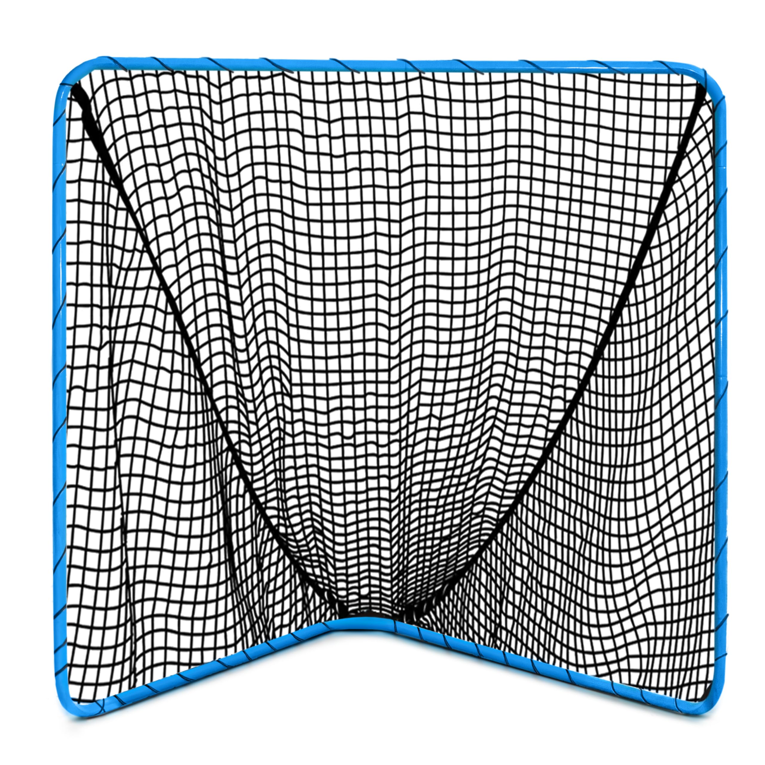 Velocity Carolina Blue Backyard Lacrosse Goal with 4mm Black Net - Steel Frame Perfect for Youth and Adult Training