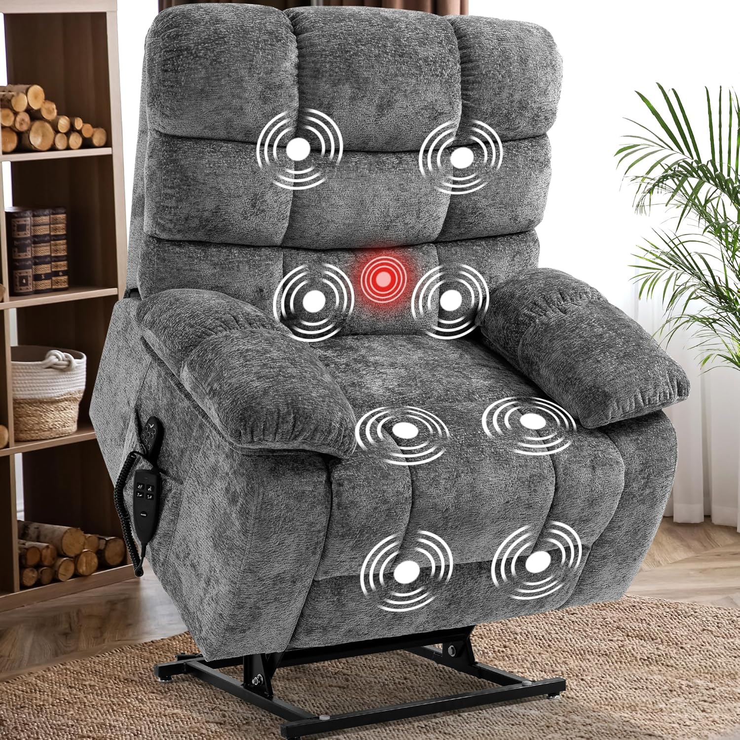 Hanherry Lay Flat Recliner Power Lift Chair for Elderly