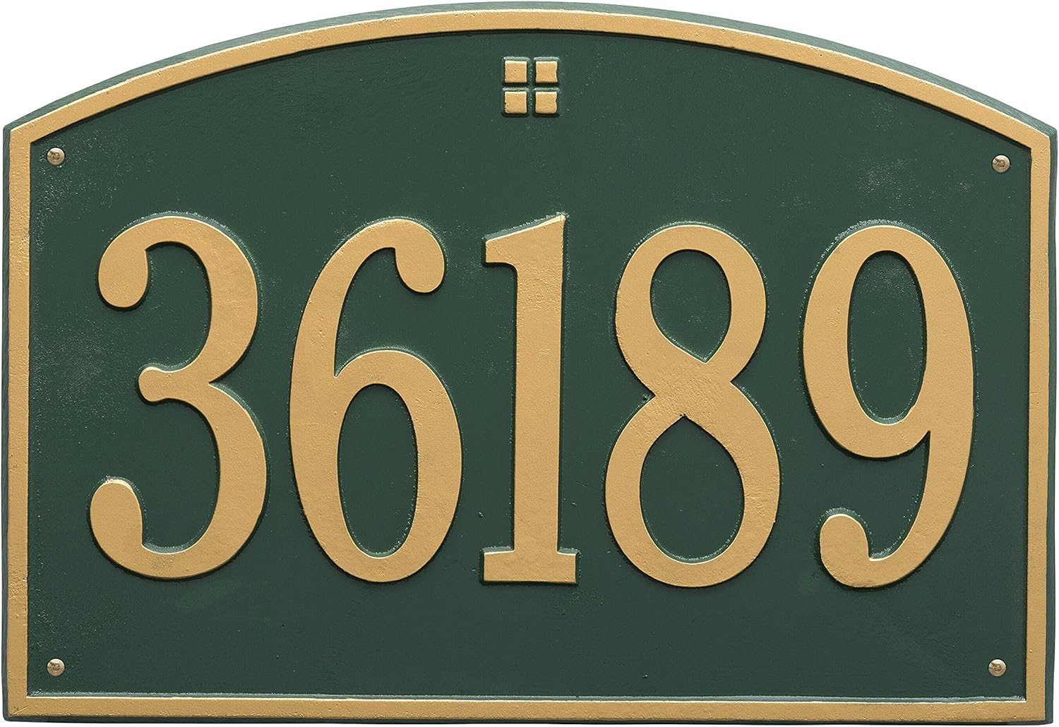 Whitehall Address Plaque, Personalized House Number Sign, Cast Metal Custom Address Plaque for House Numbers, Cape Charles Standard Wall - One Line address Sign (11 Colors Available)
