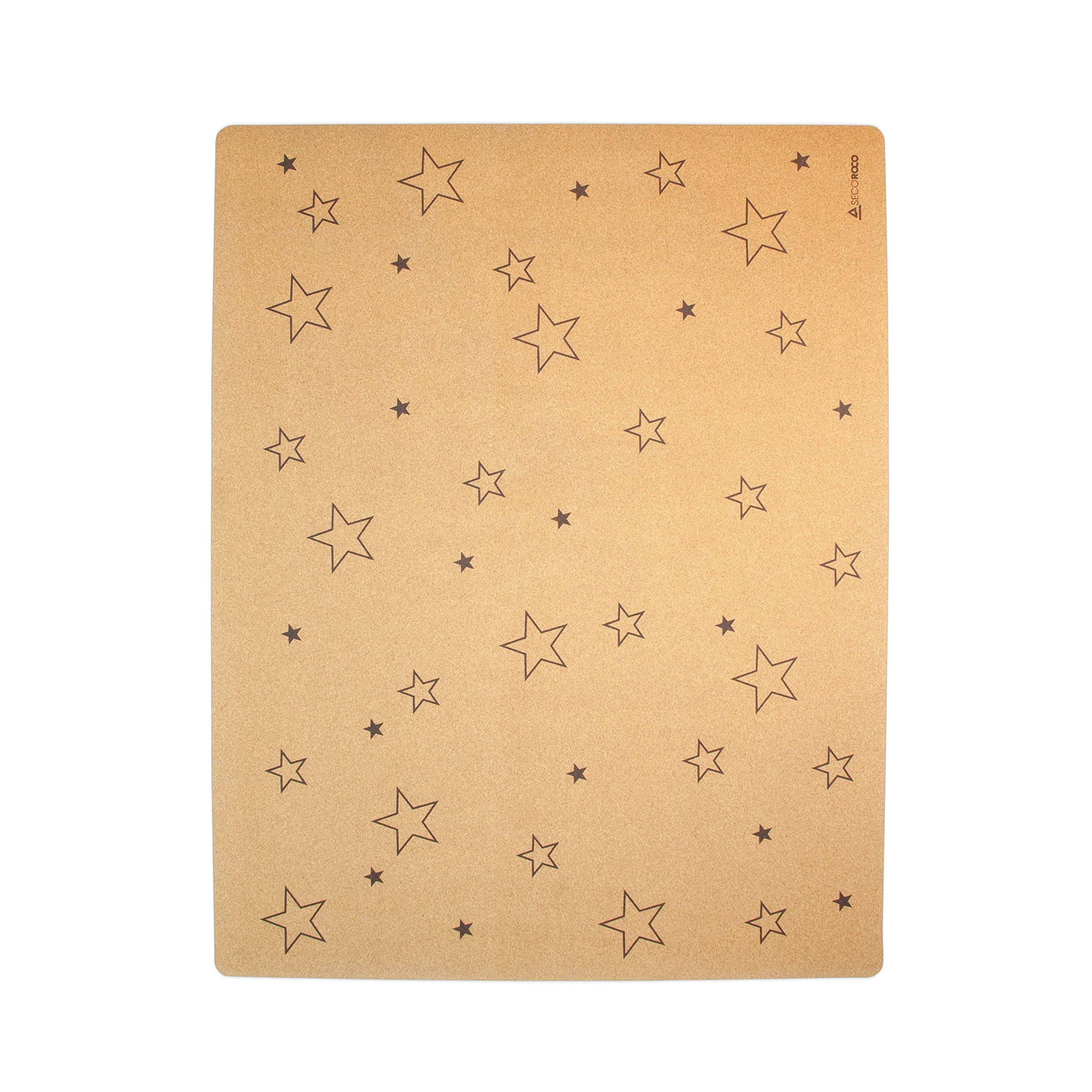 Spielmatte aus Kork. Schadstofffreie Krabbelmatte für Babys und Kinder. Sterne 140x110 cm