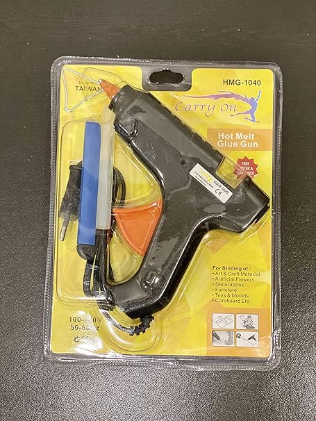 Grando 40W 40 WATT Hot Melt Glue Gun Black and Orange RED Trigger Standard Temperature Corded Glue Gun (Free 1 Knife Cutter and a Glu Stick)