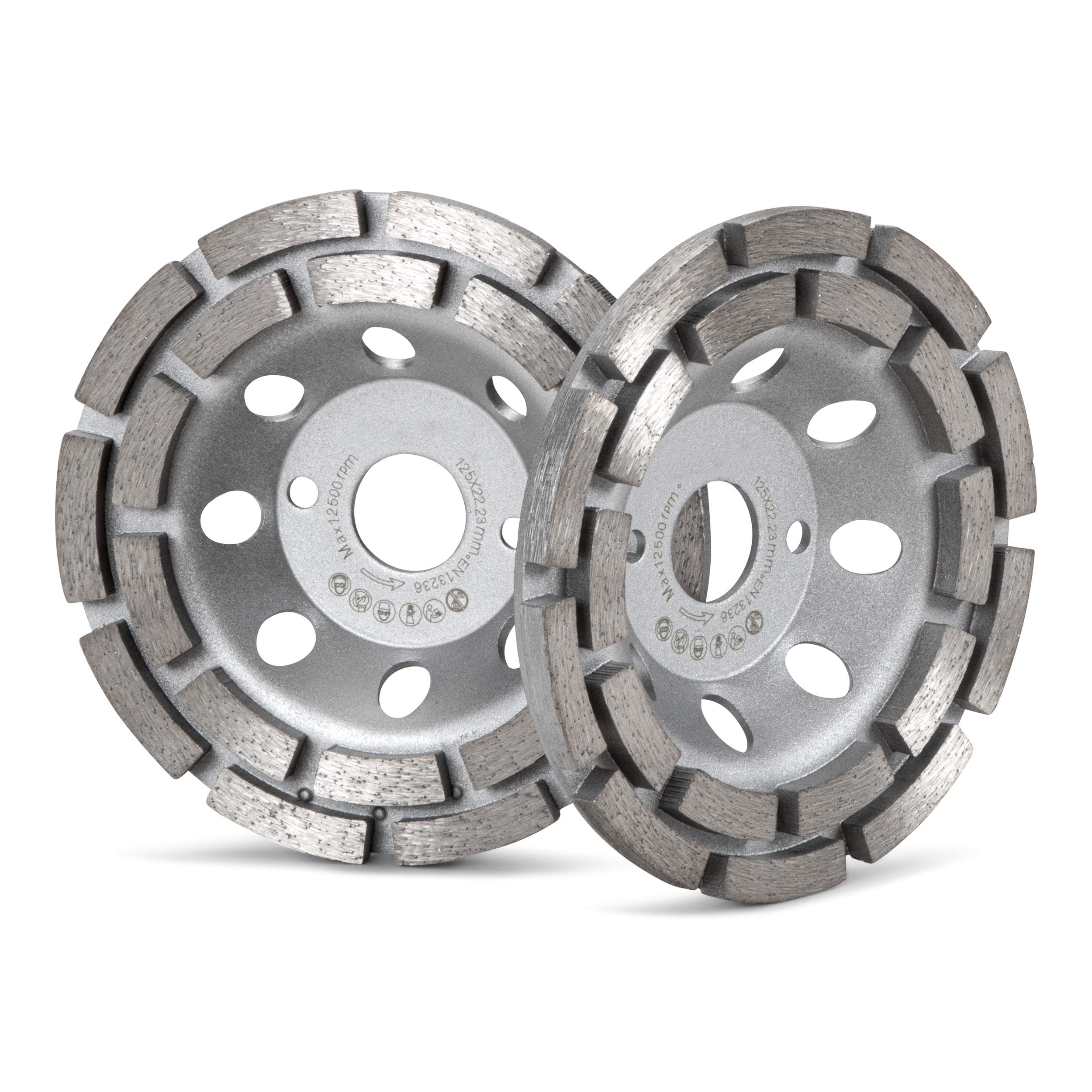 Professionelle Diamant-Topfscheibe 125 Mm Für Beton, Granit, Naturstein - 125 Mm X 22,2 Mm, Zweireihige Diamantschleifscheibe Für Effektive Oberflächenbearbeitung