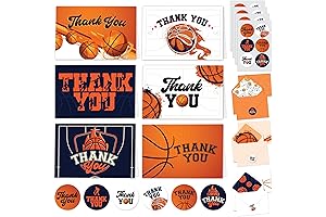 Decorably Thank You Cards with Envelopes & Stickers for Basketball Coaches