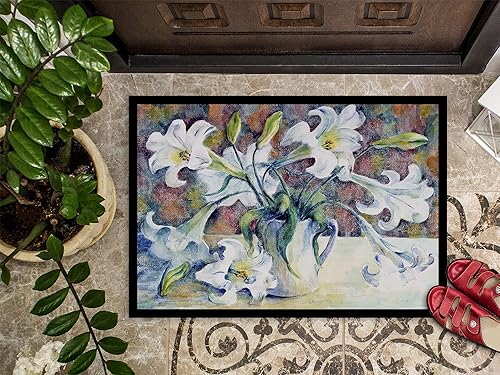 Miniatura 2 de Caroline's Treasures GFGO0014JMAT - Felpudo de 24 x 36 pulgadas, diseño de lirios de Pascua, para interiores y exteriores, para entrada,