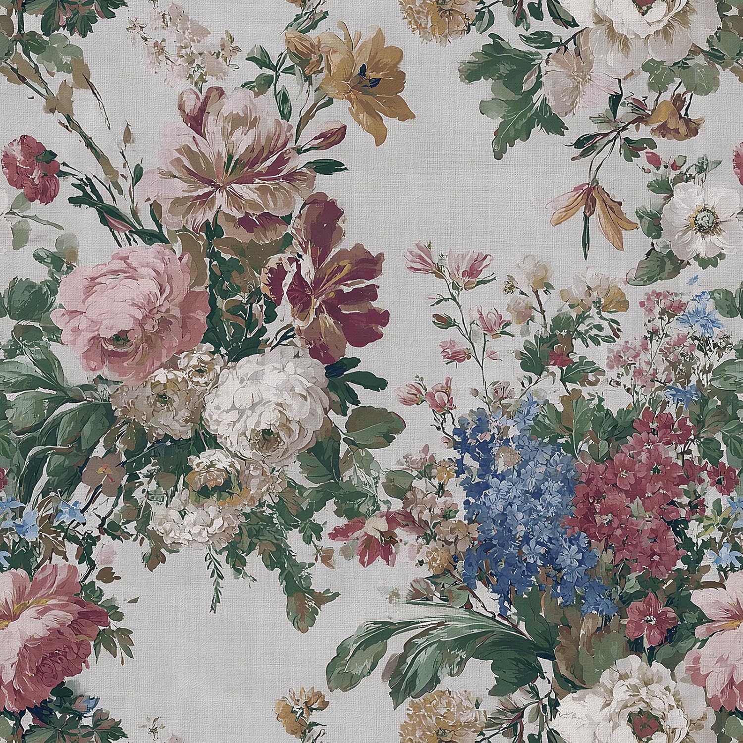 Livebor Vintage Floral Peel and Stick Wallpaper Floral Contact Paper 16.9"x118.1" Retro Flower Wallpaper Peel and Stick for Cabinets Bathroom Colorful Flower Self Adhesive Wall Paper Decorative Vinyl
