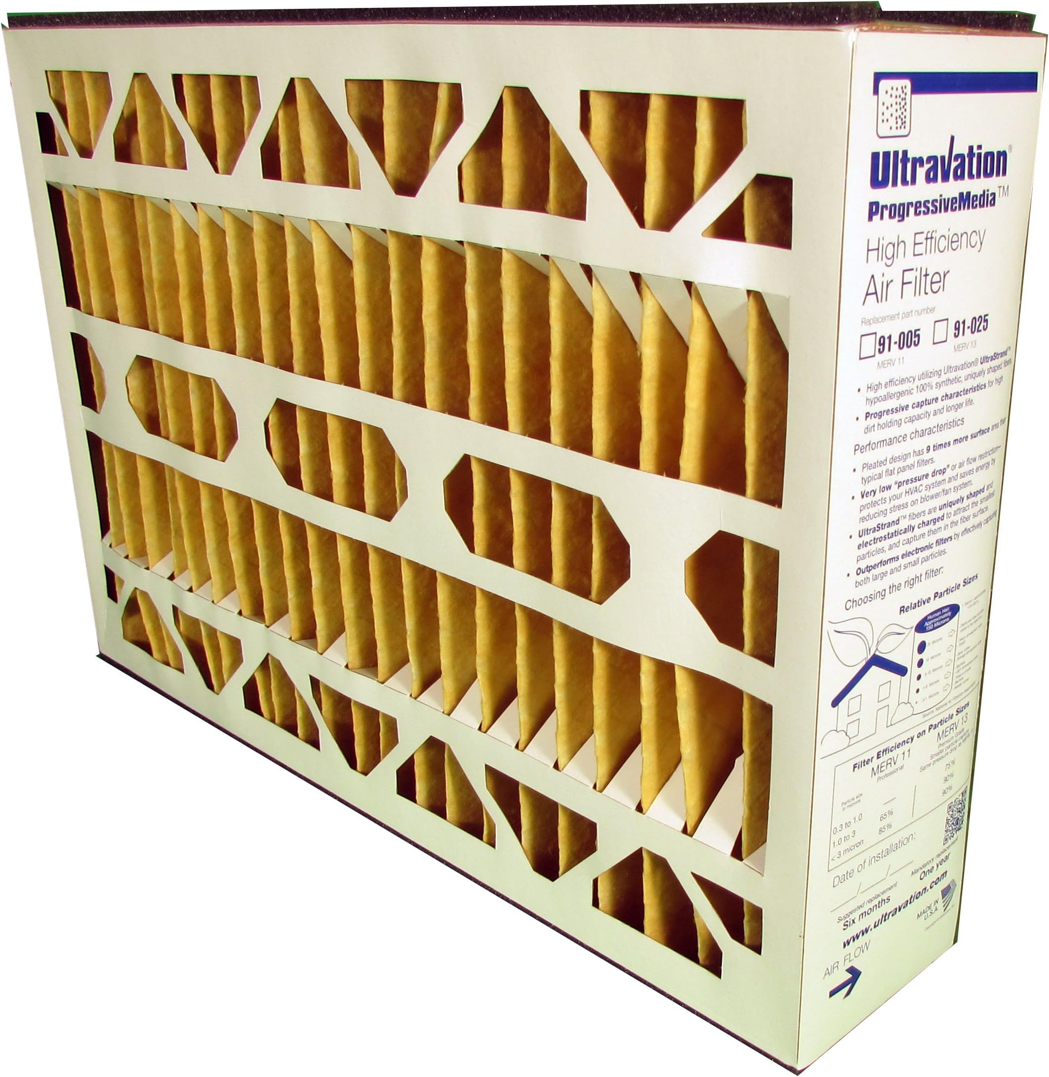 Ultravation Model 91-005 Progressive Media Filter - 16x25x5