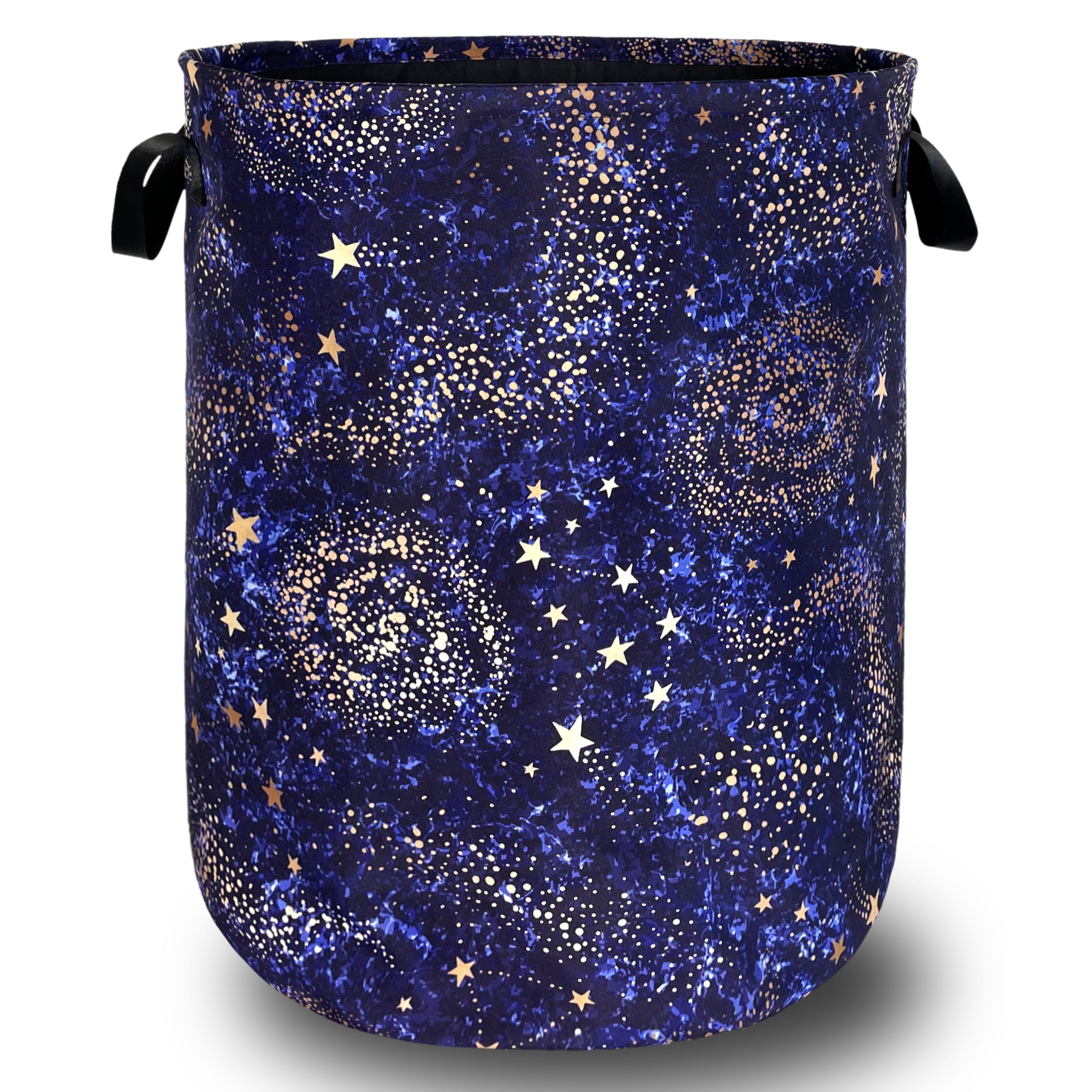 Blue Galaxy Laundry Basket Oxford Cloth Foldable Hamper 18.9x16.5 Inch