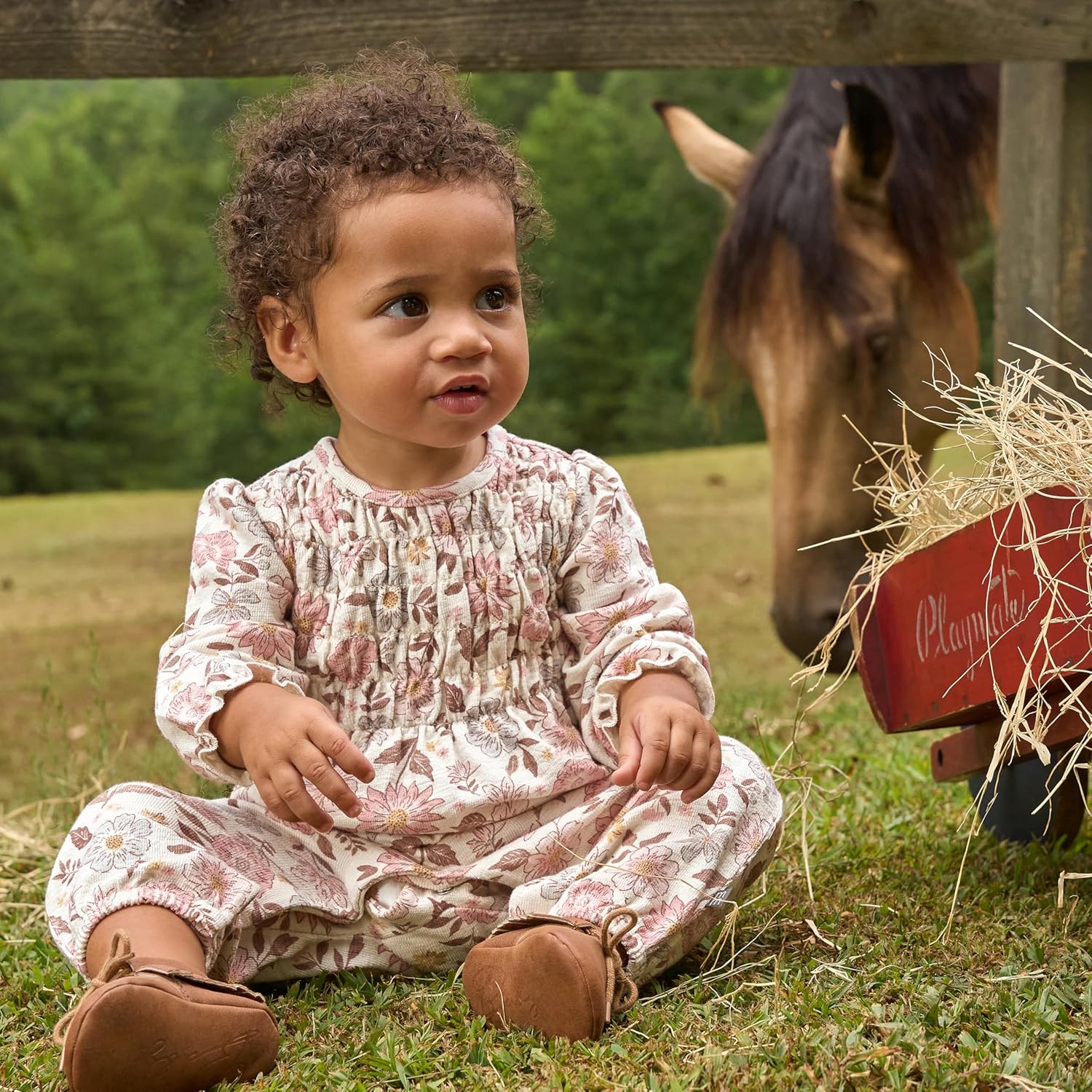 Modern Moments by Gerber baby-girls Long Sleeve Long Leg Ruffle Romper - Image 4