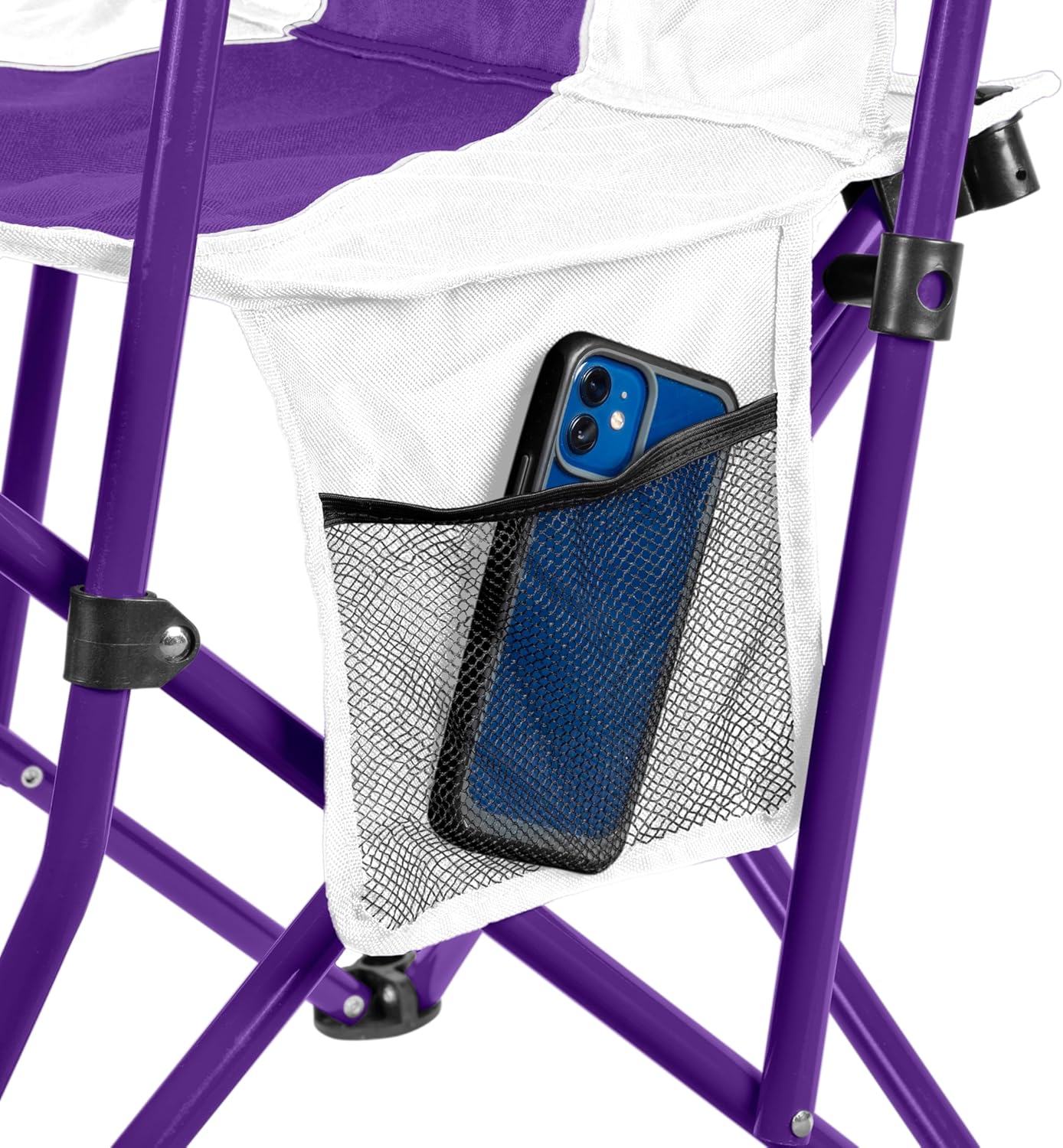 FANMATS NCAA TCU Horned Frogs Hard Arm Chair – Steel Frame with Double Layered Polyester | Team Color | Mesh Cup Holders