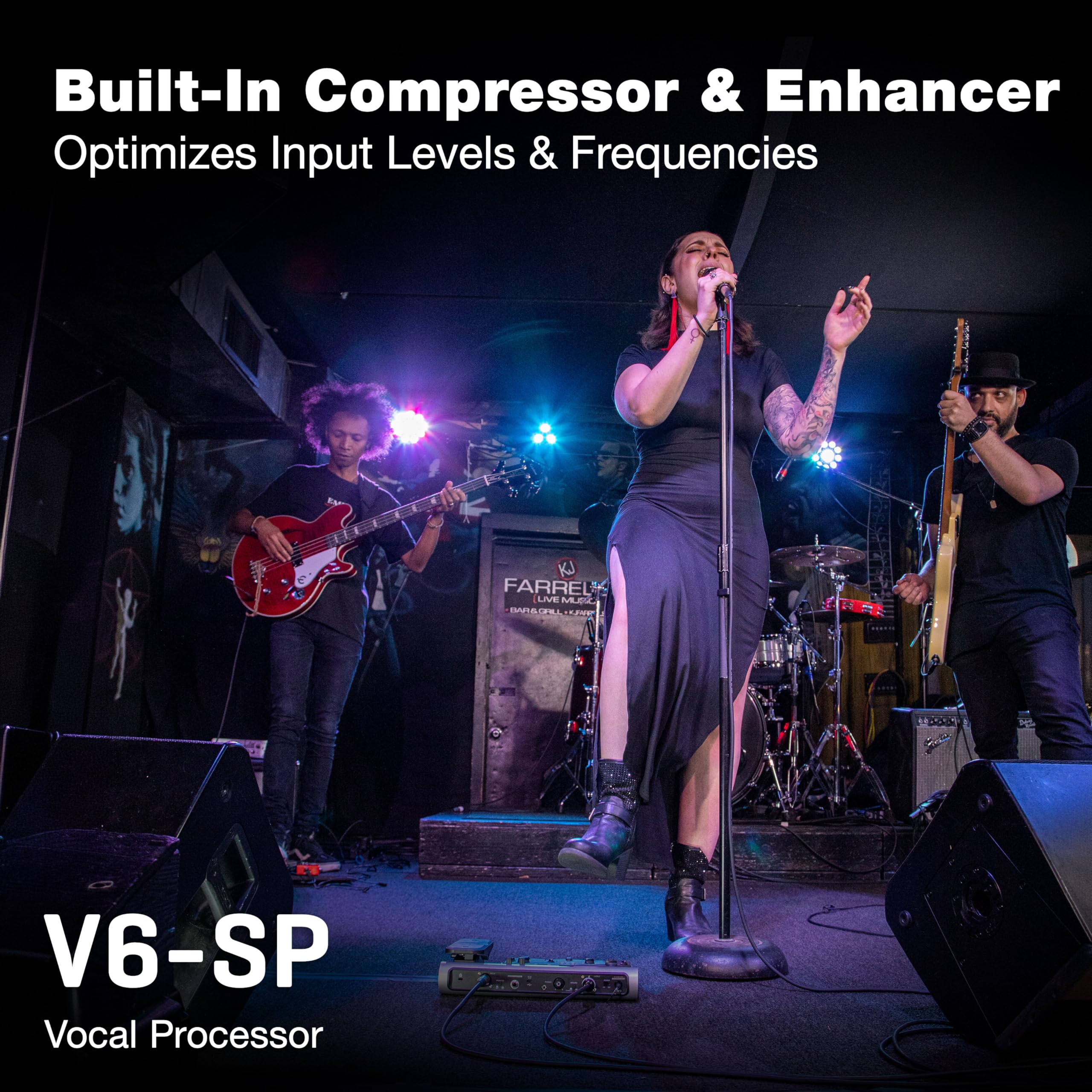 Zoom Procesador vocal V6-SP, pedal de efectos vocales, pedal formante, armonía, bucle, 10 efectos de estudio, para estudio y actuaciones en vivo