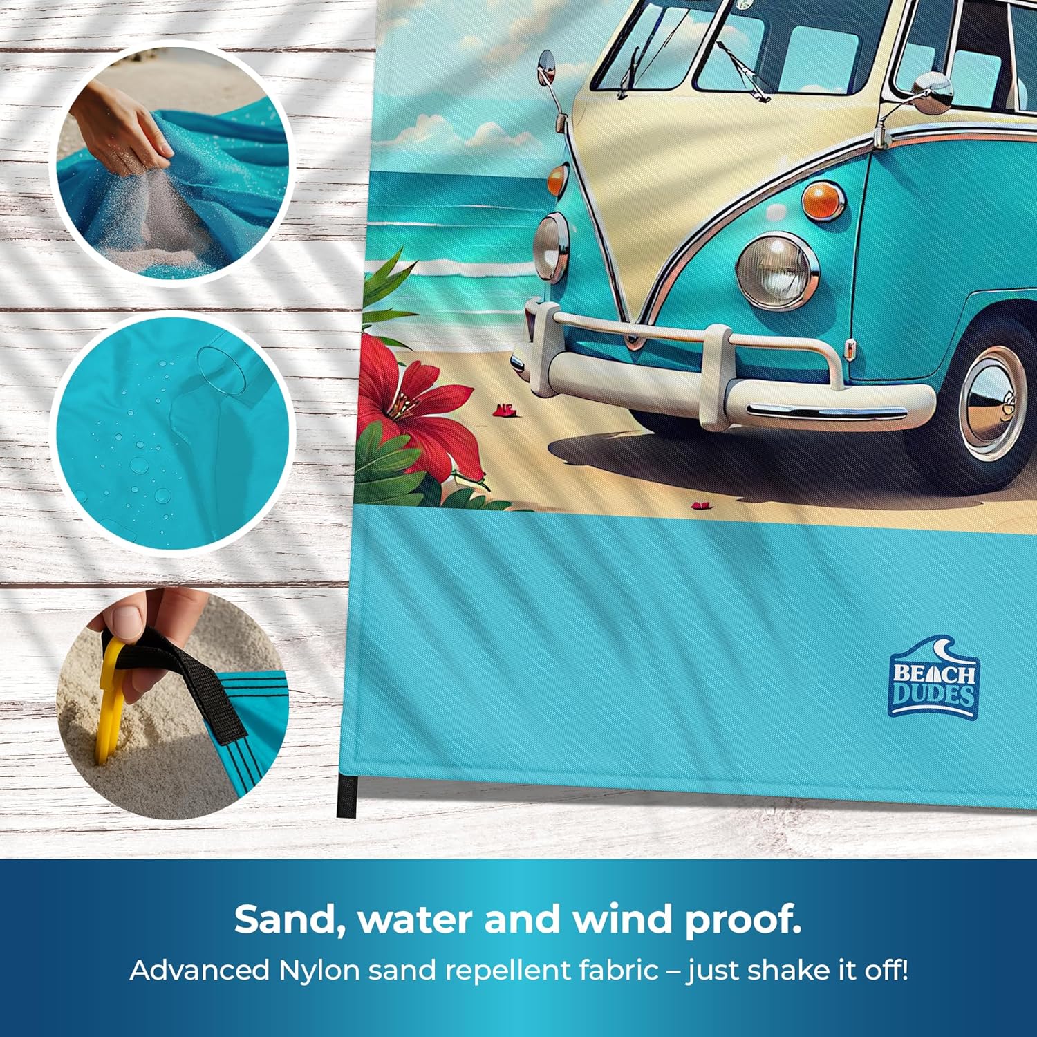 Ultimate Beach Comfort Set: Premium 8FT Umbrella with Sand Anchor + Extra Large Waterproof Blanket Lightweight, Compact, Perfect for Family Beach Days & Outdoor Adventures. Beach Vibes