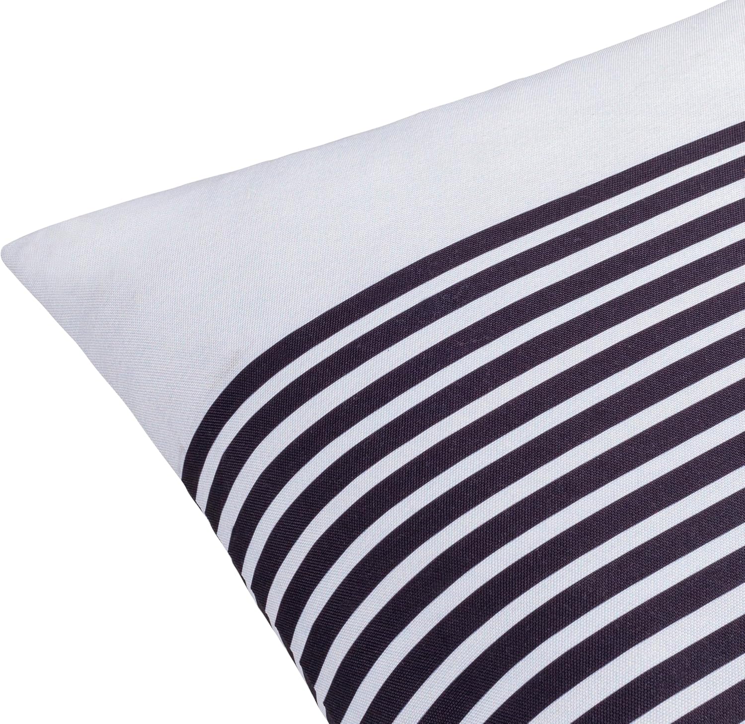 Livabliss Classic Stripe533913 Pillow, Square, Black/Off-White