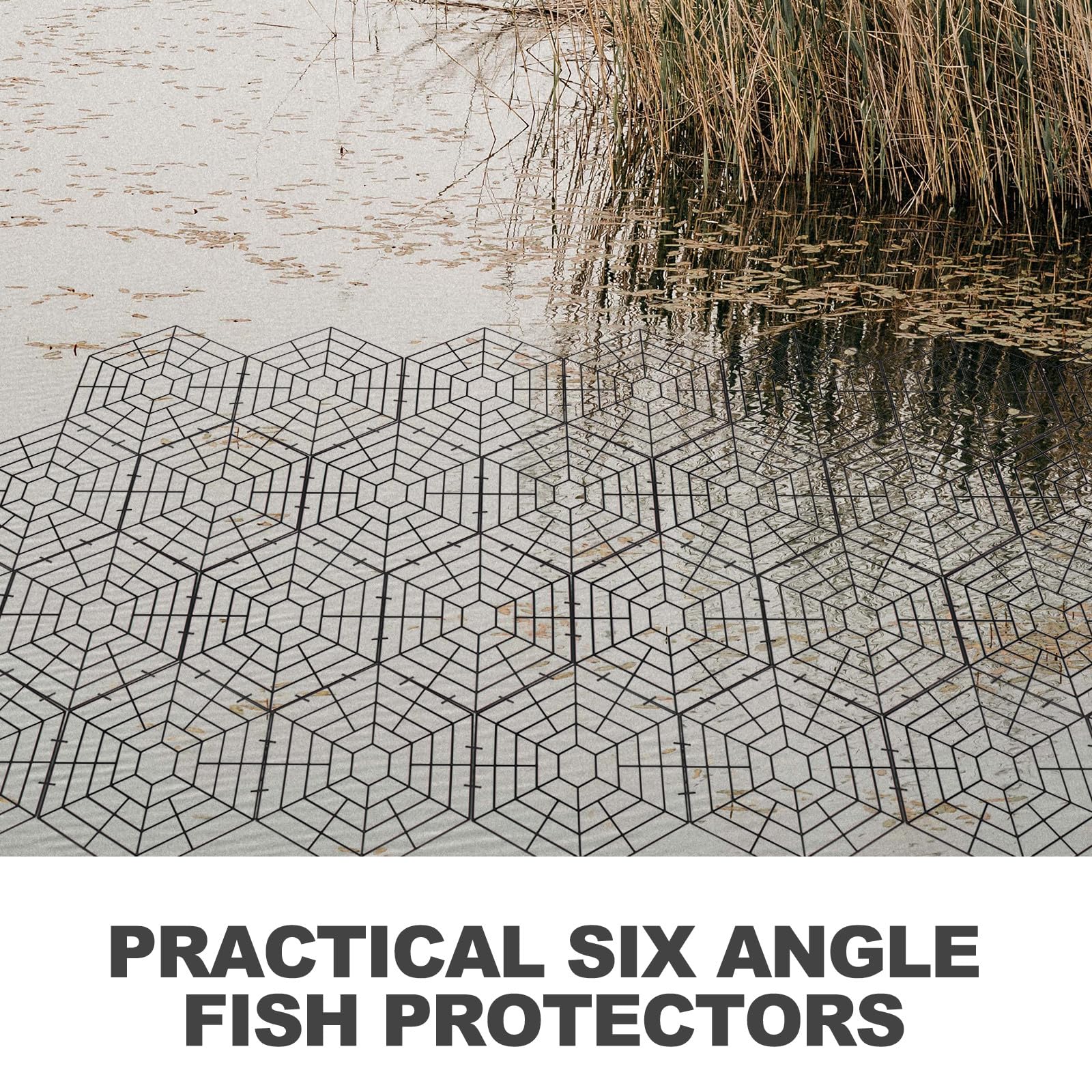 30 Unidades Red Protectora de Plástico para Estanques Forma Hexagonal, Material PP Resistente y Combinable para Mantener Seguros los Peces en Exteriores