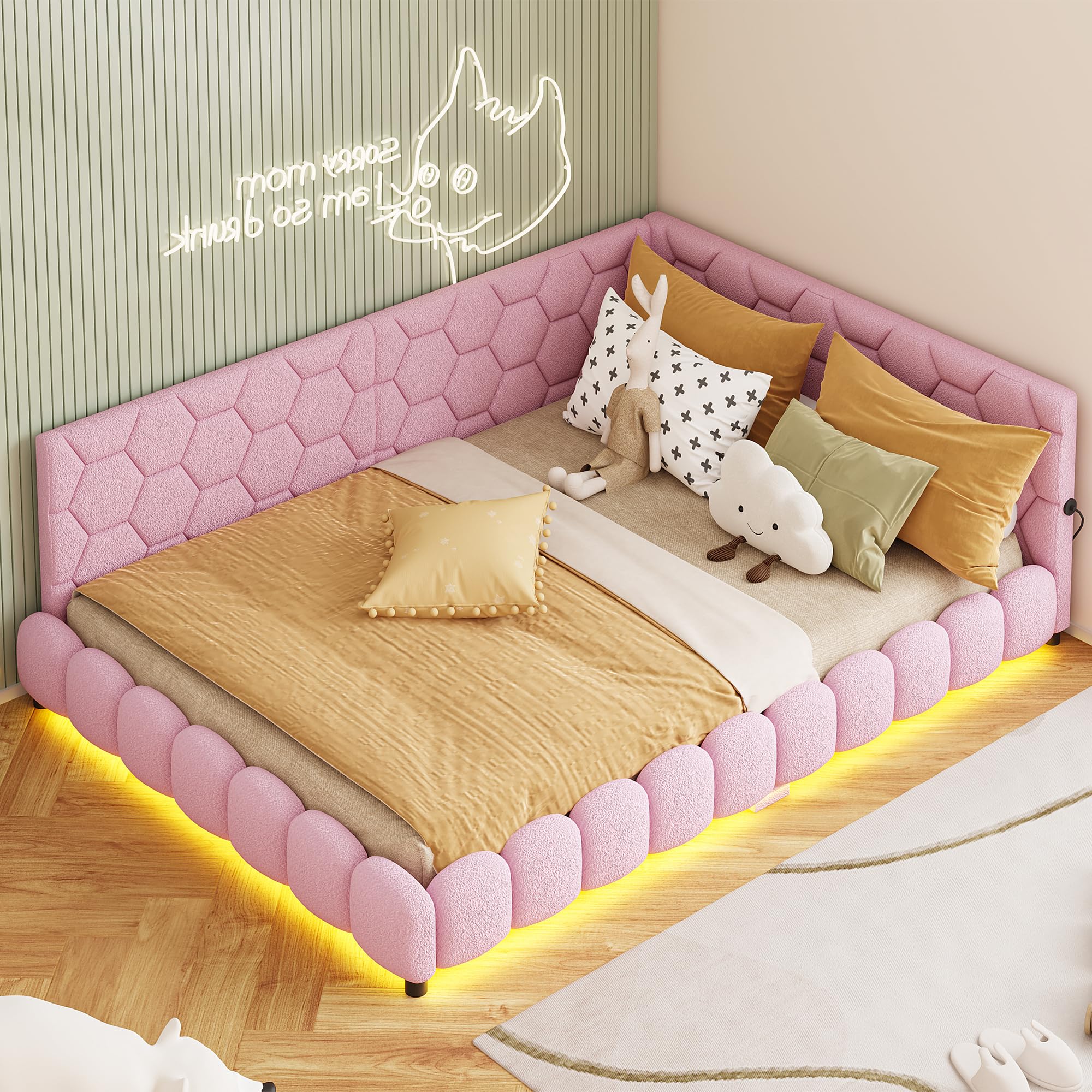 Divano Letto Giornaliero 90x200 Cm Rosa – Struttura Robusta In MDF, Senza Materasso, Carico 200 Kg Per Bambine E Ragazze - 2