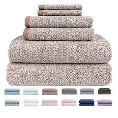 Everplush Diamond Jacquard 6 Pieces Bath Towel Set Luxury Super Soft Oversized Towels Highly Absorbent Diamond Jacquard Quick