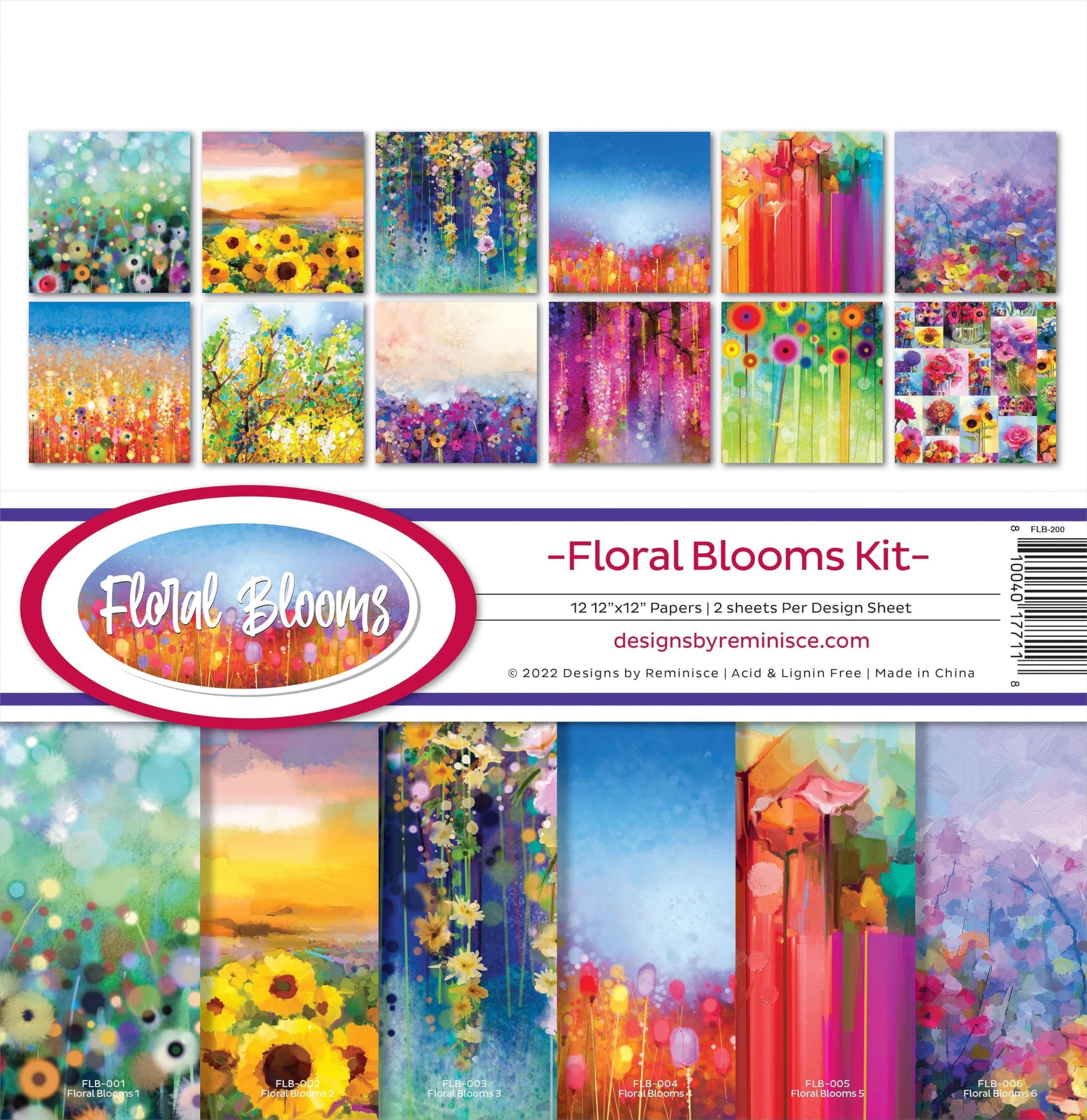 Reminisce Floral Blooms Karalama Defteri Koleksiyon Kiti Kağıt El Sanatları
