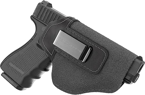 Miniatura 10 de Funda para pistola IWB de piel de ante, hecha en EE.UU. para S&W M&P Shield, Glock 17 19 22 23 32 33, Springfield XD & XDS, Walther P99 y demás