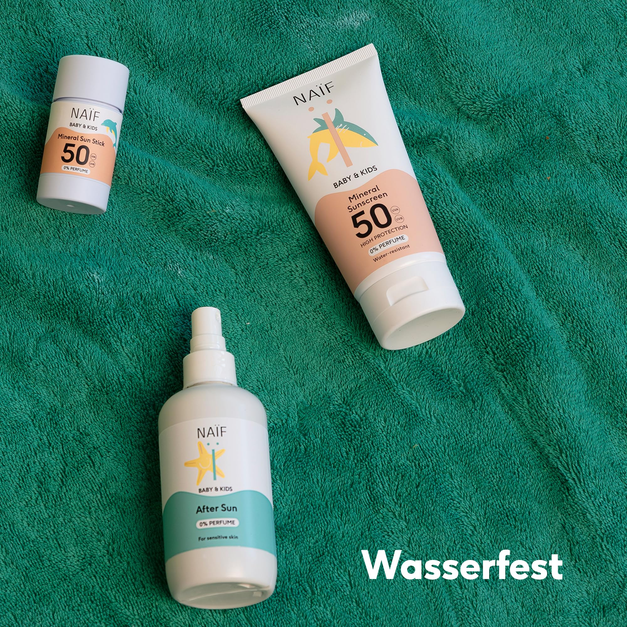 Naïf Crema solare minerale - per Neonati e Bambini - Protezione elevata - Resistente all'acqua - Vegano - Senza profumo - SPF50-100ml