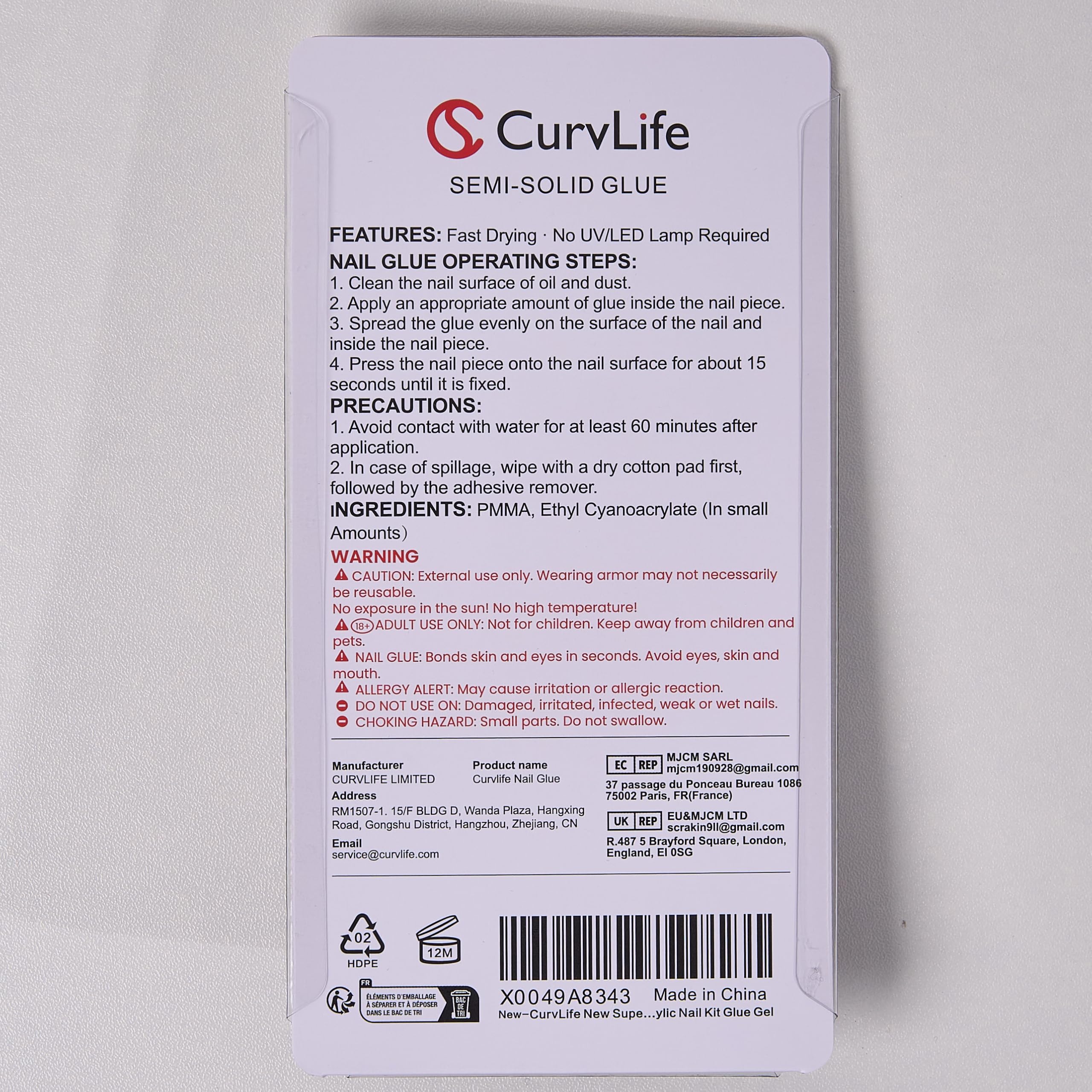 CurvLife Nail Glue: Strong Hold for Press-On Nails -6 CurvLife Nail Glue: Strong Hold for Press-On Nails -6