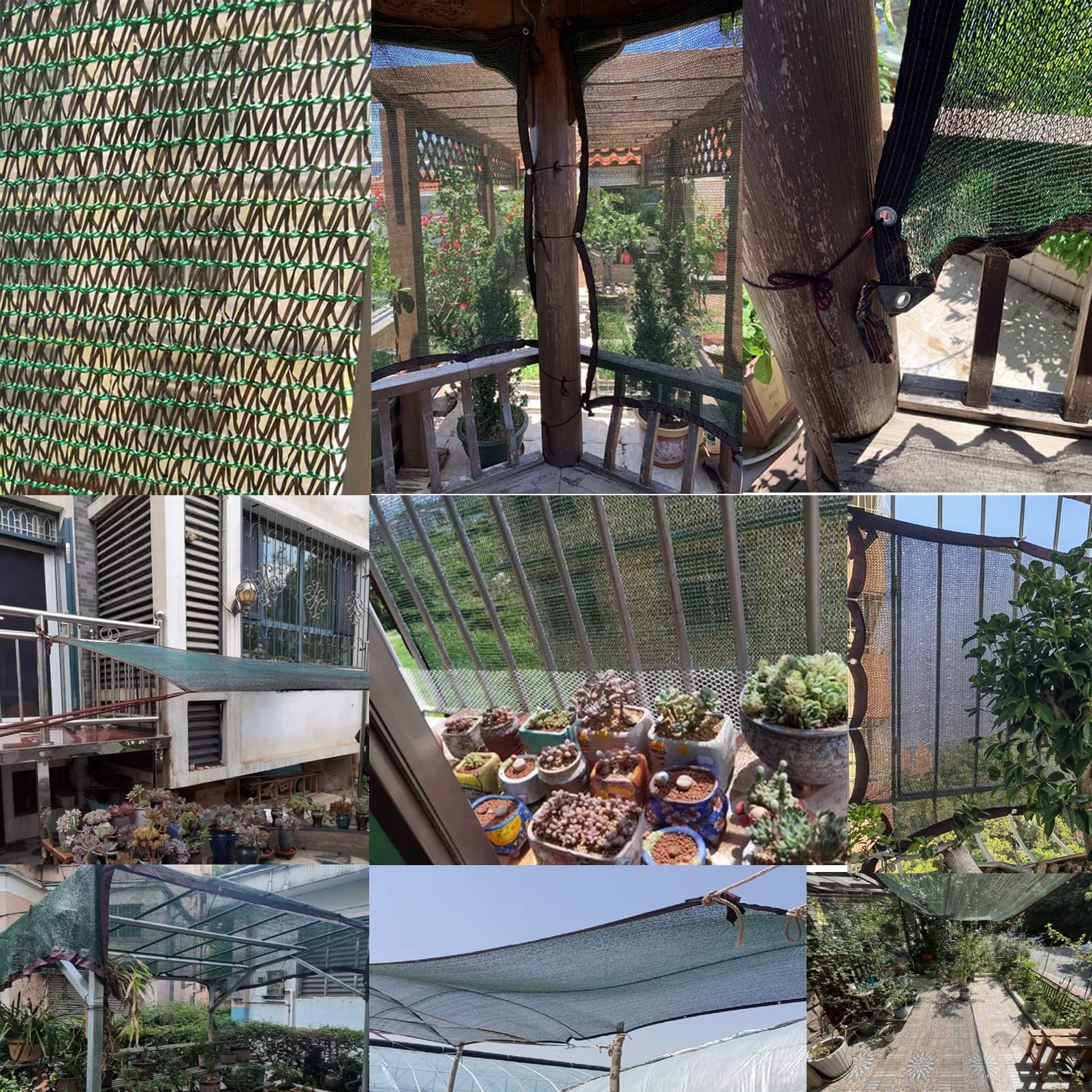Tela de Sombra con protección Solar del 40% para Plantas - Malla de sombreo Verde para jardín Exterior, toldo para Flores de balcón (8x12 m / 26,25x39,37 pies)