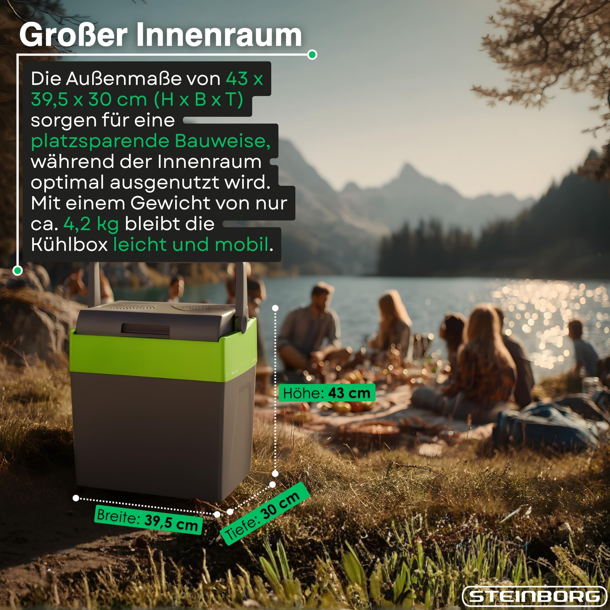 30 Liter 2in1 Kühlbox | Elektrische Kühlbox | Kühltasche | Isoliertasche | Thermobox | Warmhaltebox | Auto | Camping | Thermal Kühlbox