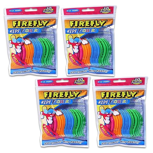 Firefly Hilo dental para niños - 30 hilos dentales x 4 paquetes (Dr. Fresh Oral Care) disponible en Yaxa Venezuela